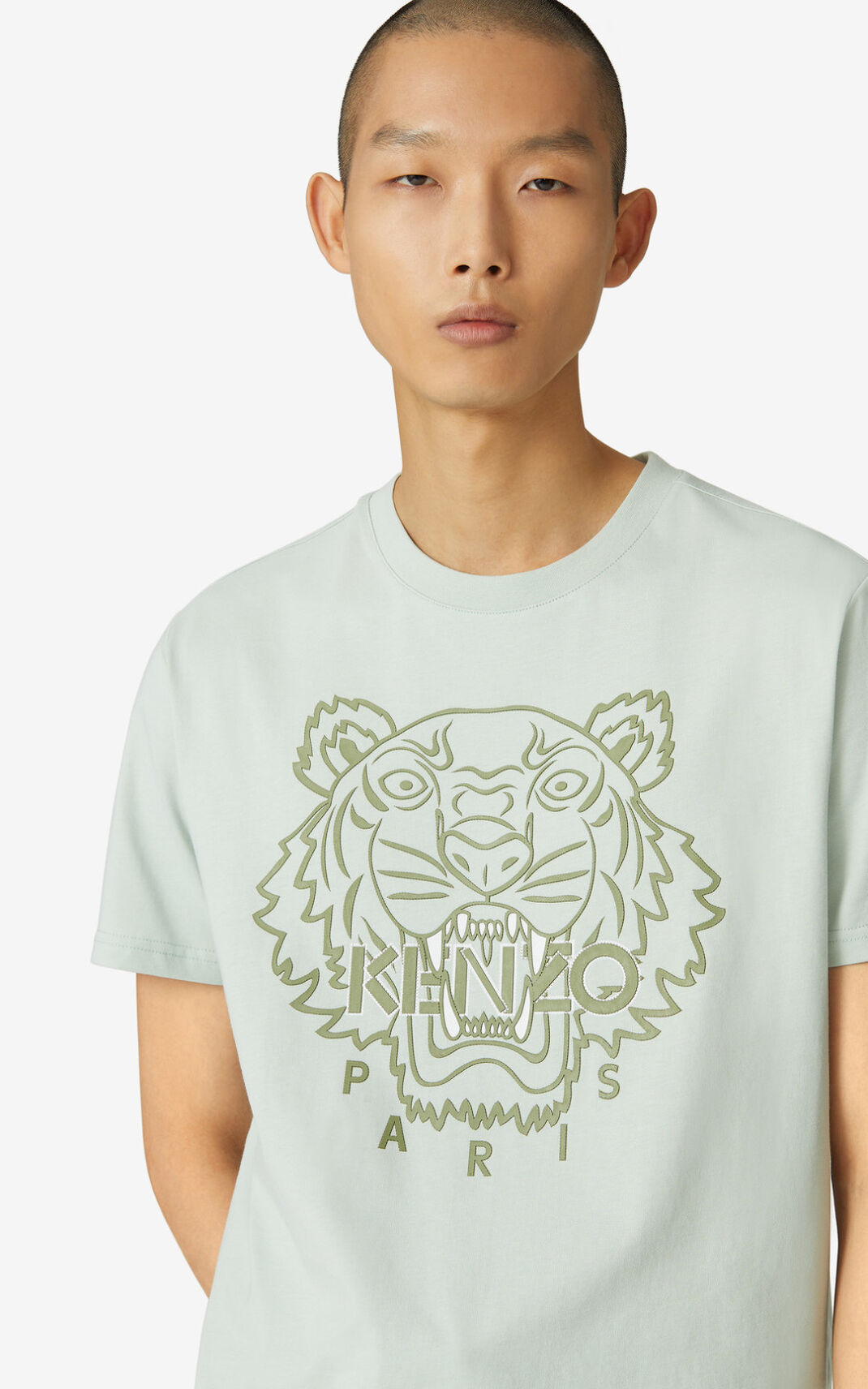 T Shirt Kenzo Tiger Homme Vert Olive Vert | QLKX-47893